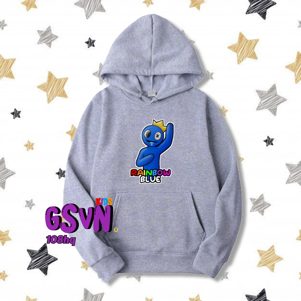 Jaket Anak - Hoodie Sweater Raibow Friends dan Roblox Game Terbaru Rainbow Biru Merah Hijau Oren Ung