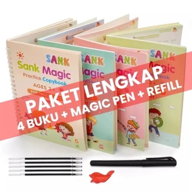 CUCI GUDANG - sank magic book ( 1 set 4 buku+ pen refill )