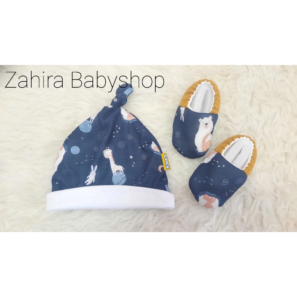 Topi Set Sepatu Clency CLS2111/Sepatu Baby/Topi Bayi Newborn