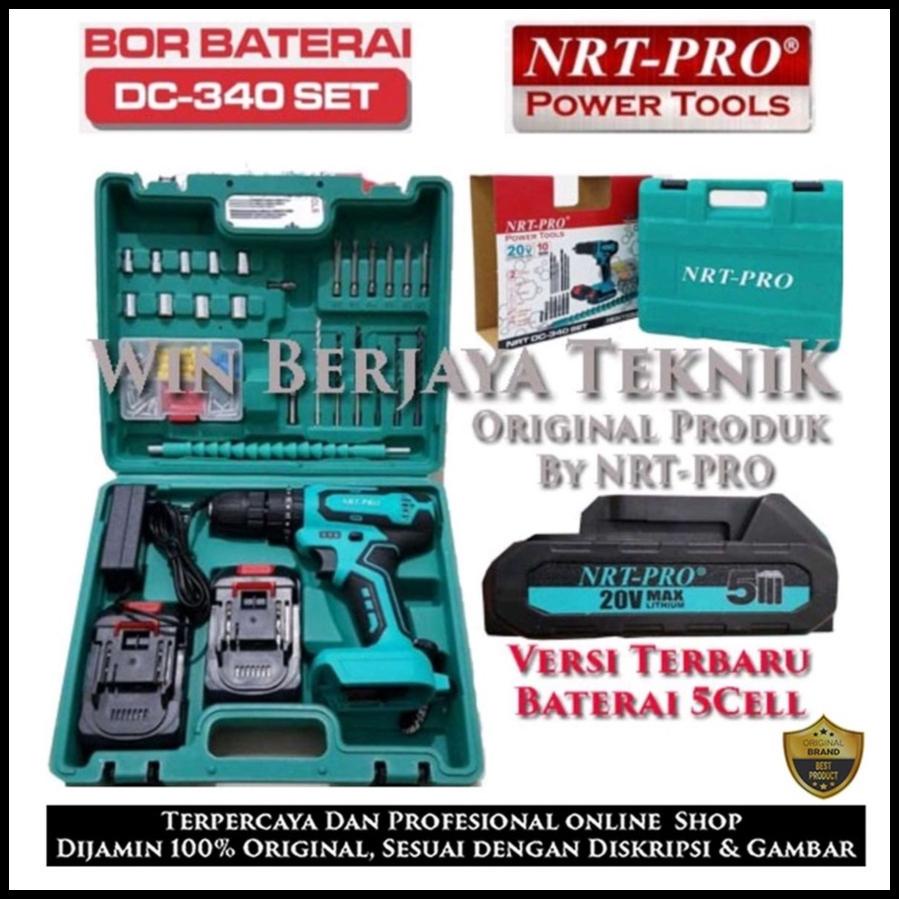 Jual Nrt Pro Dc Set Bor Cordless Drill Baterai Tangan Beton Impact Tembok V V Paket