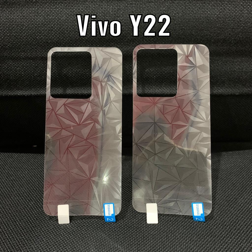 Skin Diamond VIVO Y22  Plus Anti Gores Belakang Garskin Design Skin Back Diamond 3D For Realme 9 Pro Plus