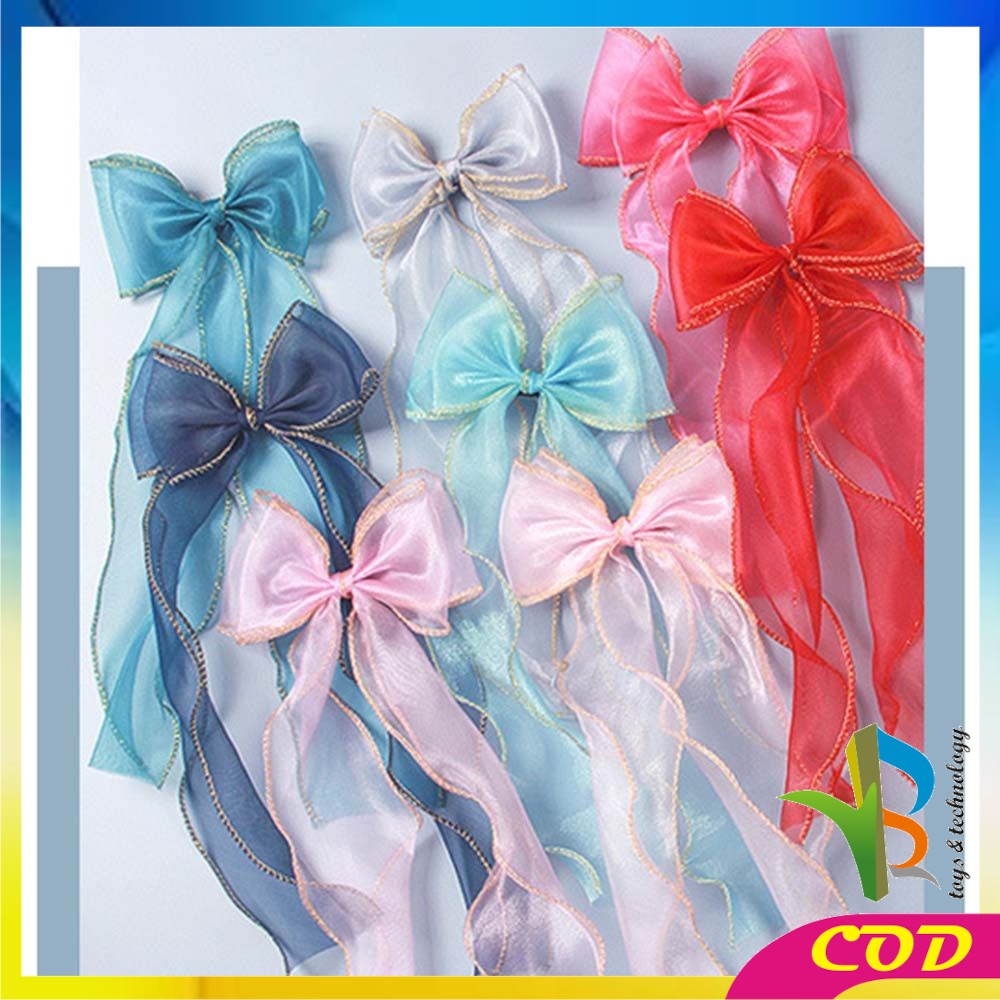 RB-C344 Jepit Rambut Korea Pita Untuk Wanita Ikat Rambut Pita Panjang ala Korea / Ribbon Hair Tie / Jepit Rambut Wanita / Jepitan Rambut Anak Perempuan