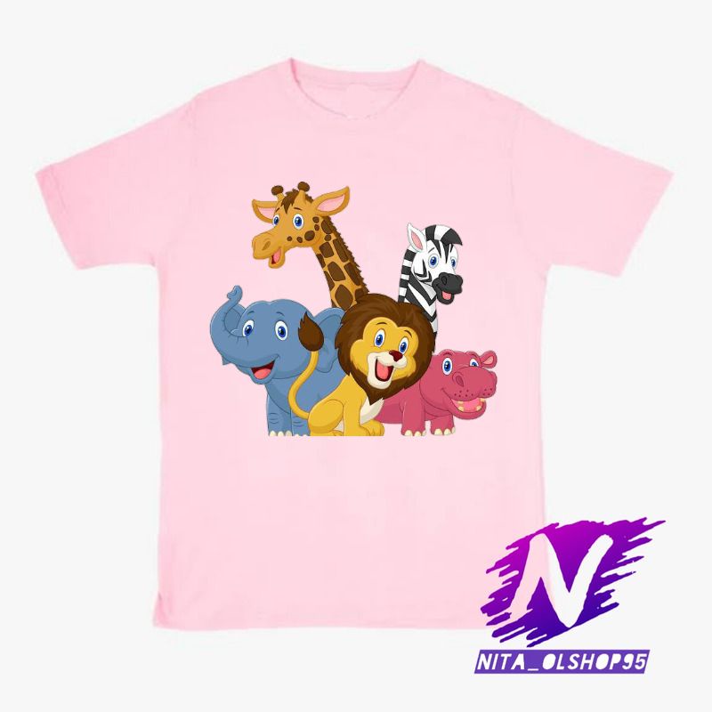 kaos anak animasi kartun hewan lucu baju anak kartun zoo lucu bahan premium