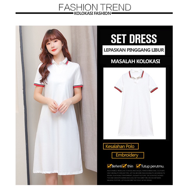 UNINICE Polo Shirt Wanita - Polo Semi-Dress / Dress Stone Big Pony Pakaian Furnitur