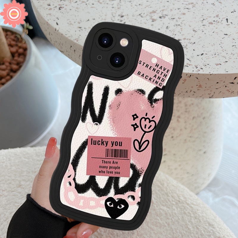 Soft Case TPU Motif Kartun Graffiti Hati Untuk iPhone 11 12 14 13 Pro MAX XR 7 8 Plus 6 6s Plus 14 Plus X XS MAX SE