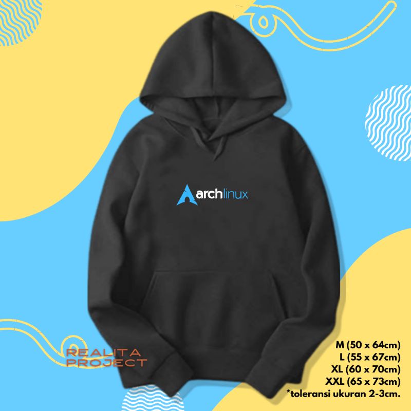 Sweater hoodie programmer Archlinux Arch Linux buku coding hoodie wanita pria