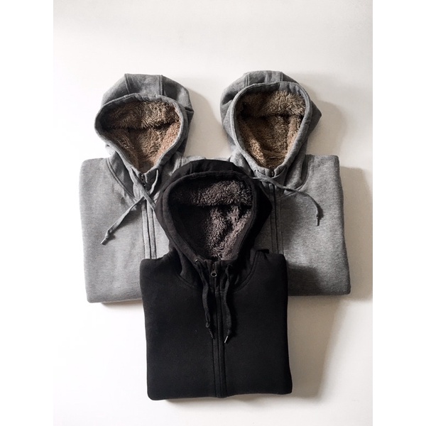 Borongan uniqlo sherpa hoodie
