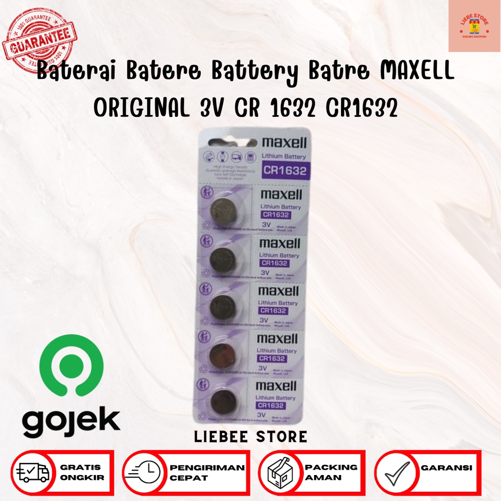 Baterai Batere Battery Batre MAXELL ORIGINAL 3V CR 1632 CR1632