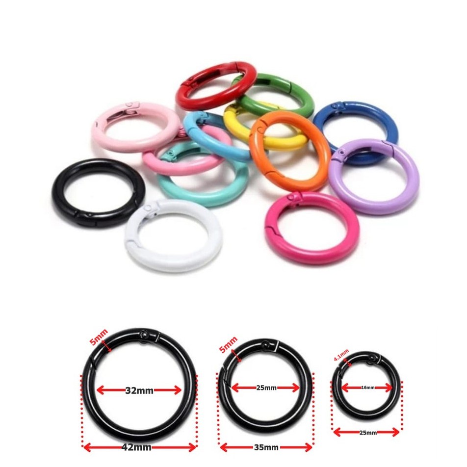 Ring Besi Buka Tutup Warna-Warni  20mm - 25mm Harga/10Pc