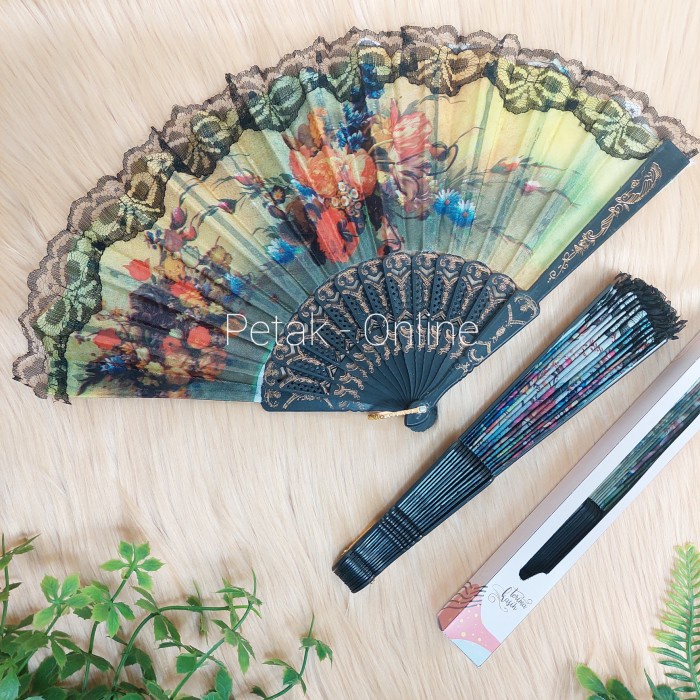 Souvenir Kipas Spanyol Hitam Kemasan Box Cantik