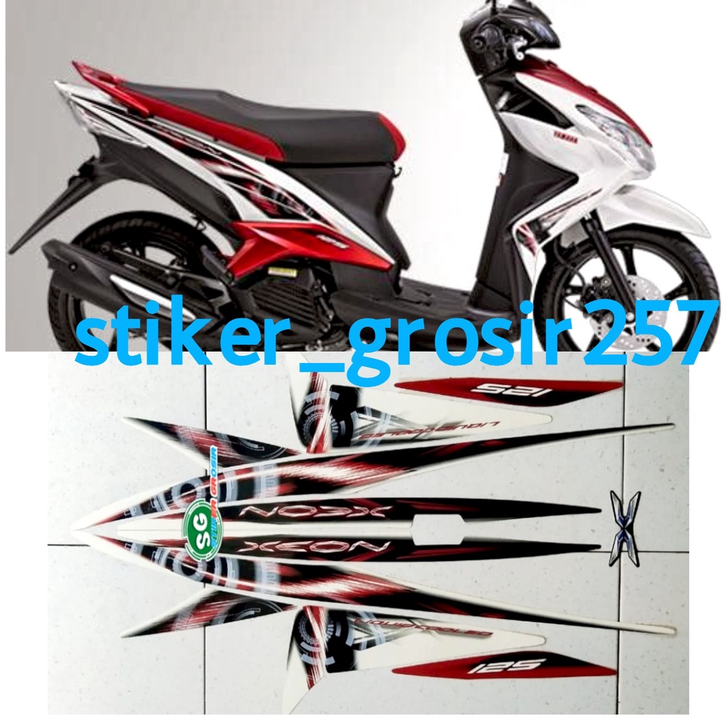 STIKER STRIPING LIS BODY MOTOR YAMAHA XEON KARBU 2012 PUTIH