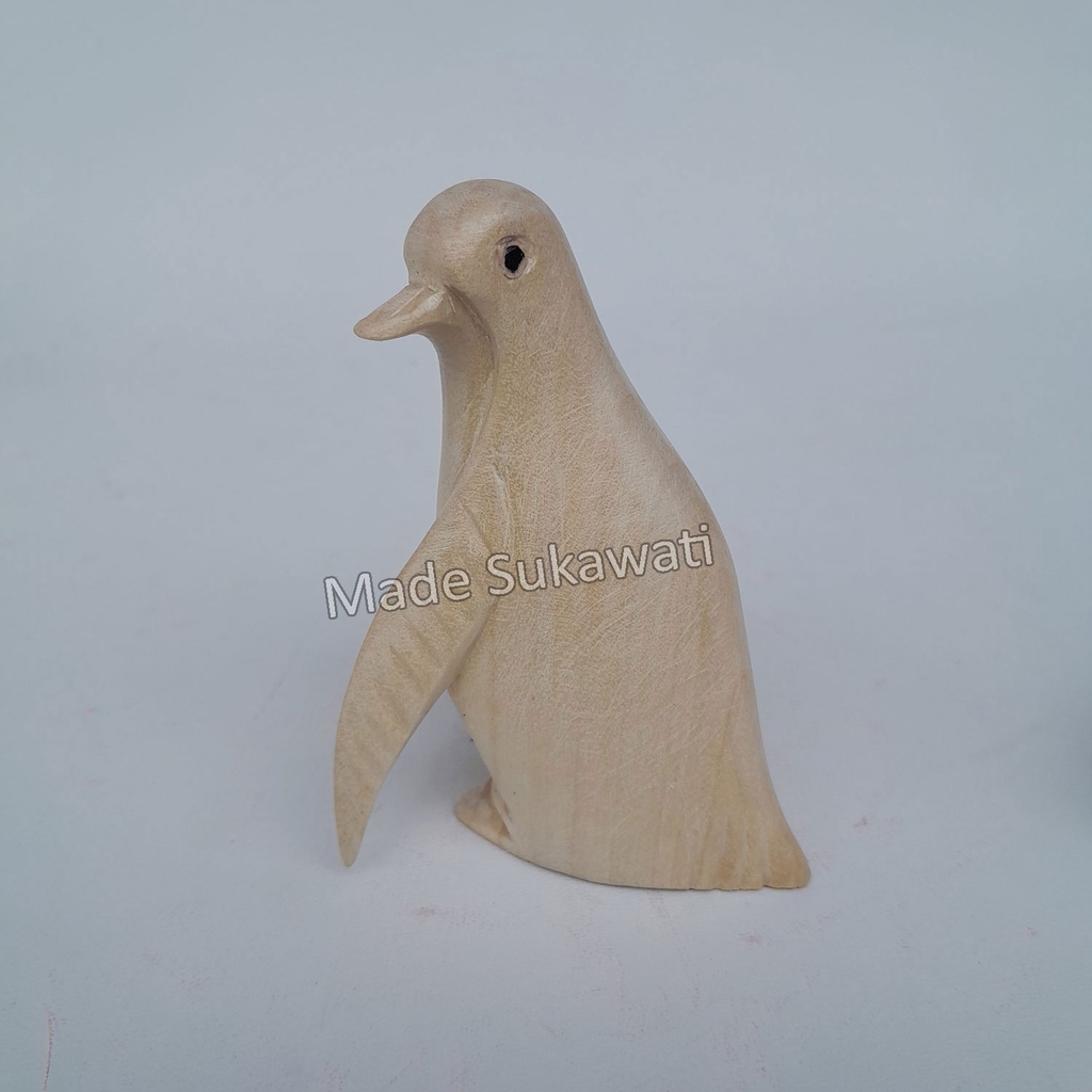 Kerajinan patung kayu Pinguin Penguin mini handmade ukiran bali