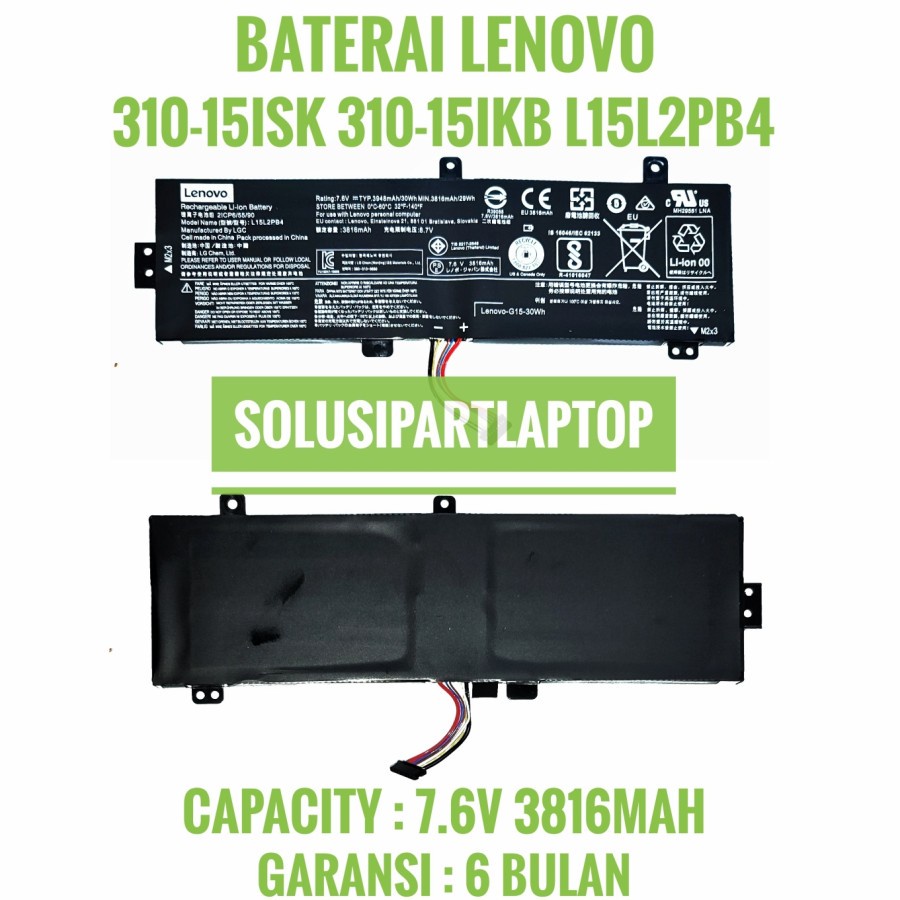 Baterai Laptop lenovo ideapad 310-15IKB/L15L2PB4 Original