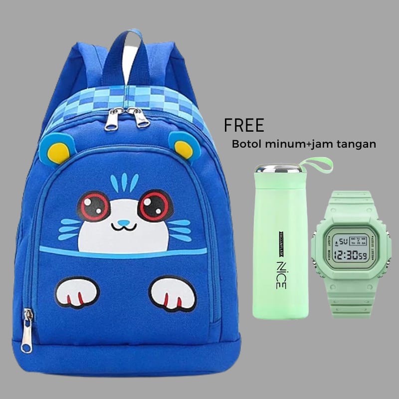 12.12 Tas ransel backpack karakter Unicorn free jam Tangan+Botol Minum/Batman ransel anak Sekolah Paud Tk SD perempuan/Laki laki Import?Tas Anak Ransel Kuping variasi Pita Lucu Backpack Multifungsi Free Jama Tangan + Botol Minum