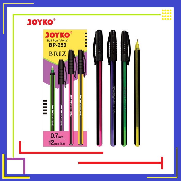 

JOYKO BRIZ Pulpen Pena BP-250 0.7mm Hitam 1 Pak - 12 Pcs