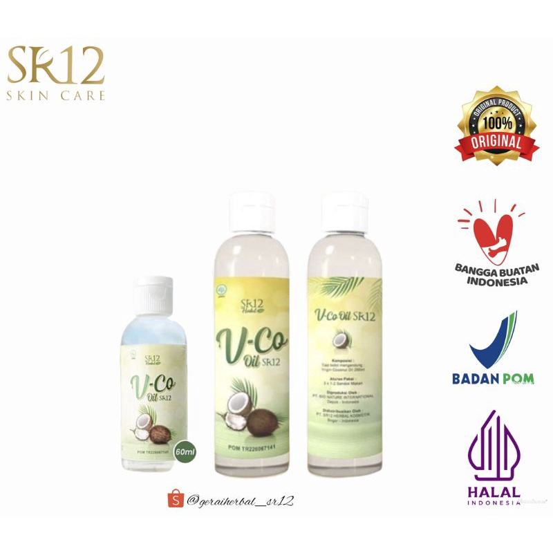 SR12 Minyak Kelapa Murni Asli VCO VICO Virgin Coconut Oil 60ml 100ml 250ml Kapsul Imun Booster Untuk