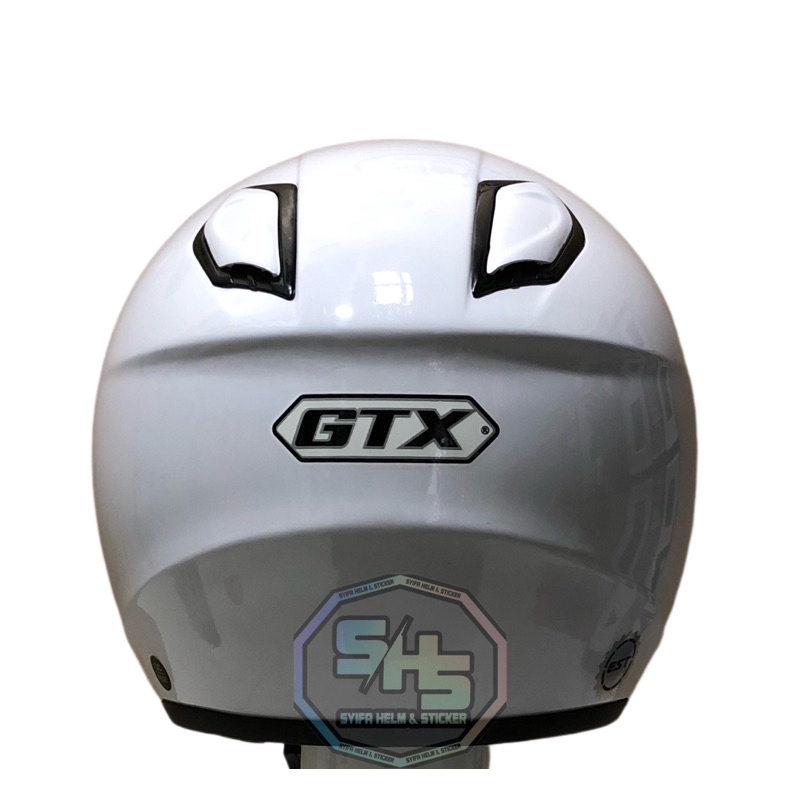 Helm kyoto merk GTX solid putih visor flat