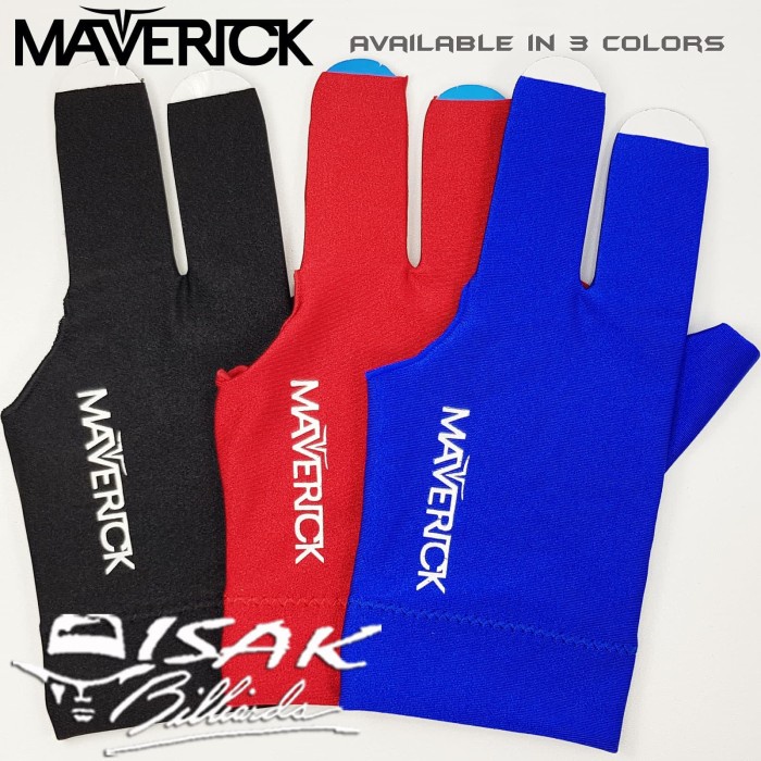 MAVERICK POOL GLOVE - OPEN FINGER BLACK SARUNG TANGAN BILIAR BILLIARD / MAVERICK POOL GLOVE - OPEN