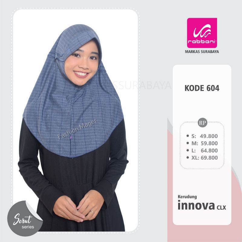 Kerudung Sekolah Instan Innova Clx Rabbani Ori
