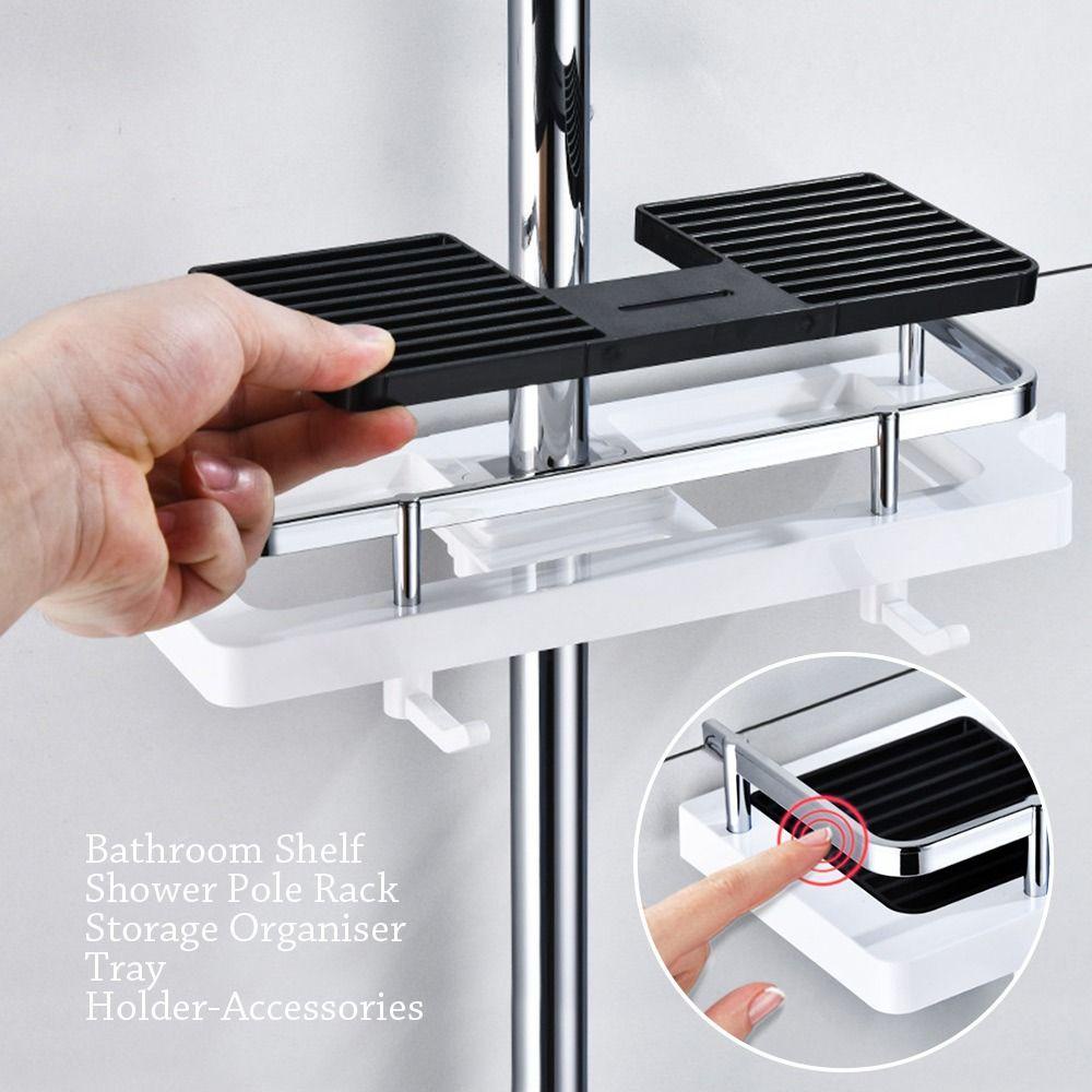 Solighter Tempat Penyimpanan Shower Kamar Mandi Shower Head Holder Tray Holder-Rak Aksesoris Storage Organiser