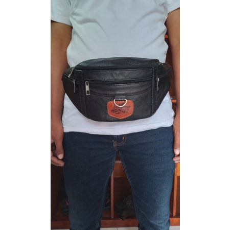 Waistbag Pria Kulit Asli Original Tas Slempang pria Kulit Asli Model Terbaru Anti Api Anti Air New Elegant