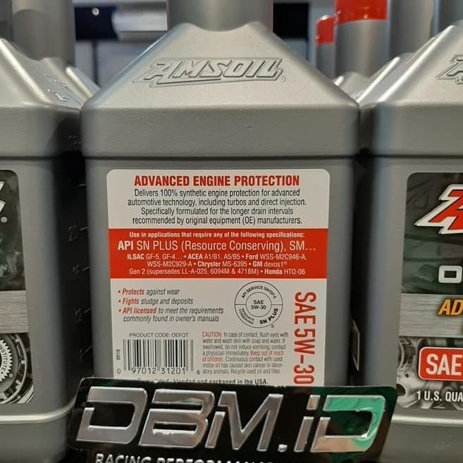 Oli AMSoil OE Series Bensin 5W30 SAE 5W-30 Sintetik oil USA