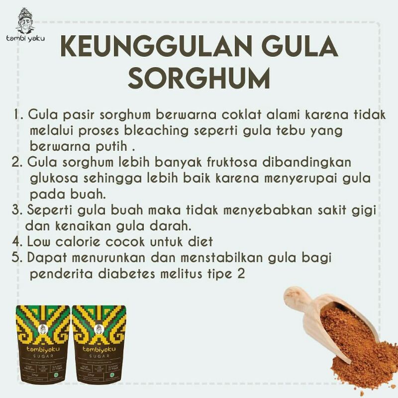 TAMBIYAKU Sorghum Sugar 220 g Halal |  Untuk Diet Dan Diabetes | Gula Rendah Kalori