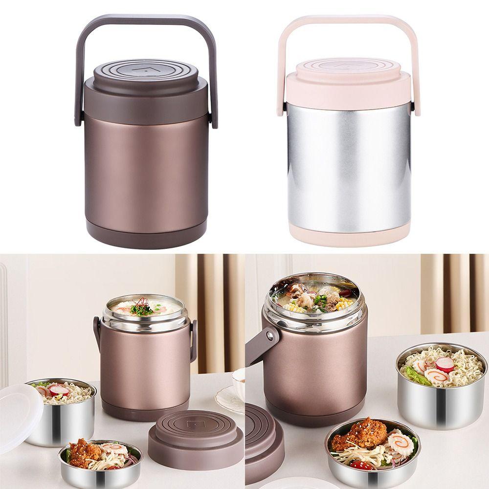 Top Thermal Insulation Lunch Box304 Stainless Steel Untuk Pelajar Pekerja Kantor Dengan Handle Bento Box