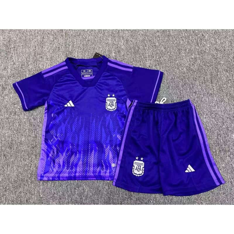 Baju Bola Anak Argentina Away 2022 2023 Grade Ori Import Setelan Jersey Anak Kids Fullset Satu Set U