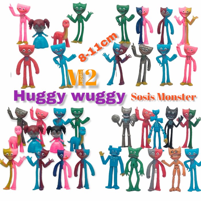 Figure Huggy Wuggy Game Horor Poppy Playtime/Mainan Topper