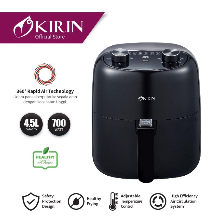 Kirin Air Fryer KAF-745 Penggorengan Tanpa Minyak 4.5 Liter