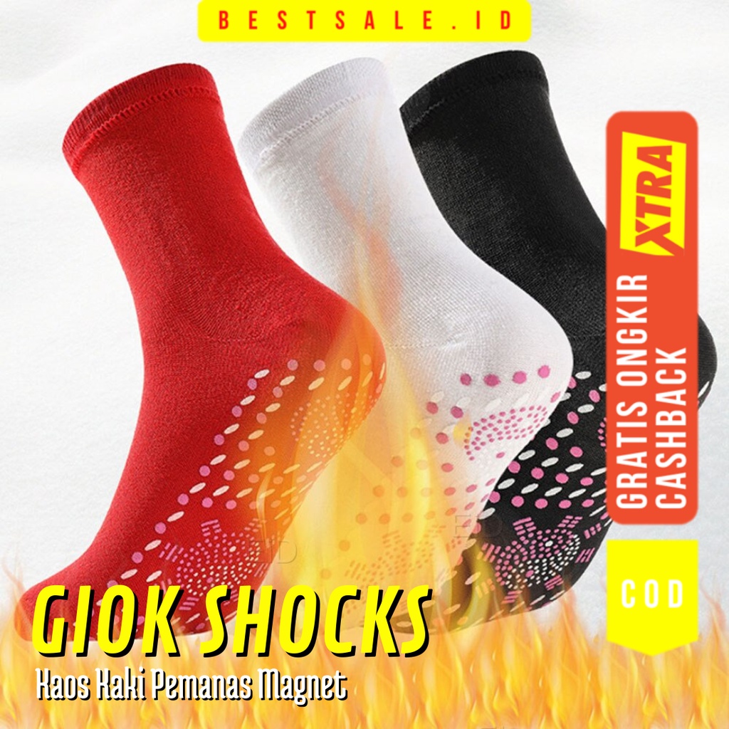 Giok Shocks Magnetic - Kaos Kaki Terapi Pemanas Magnet - Tourmaline Heat Shocks