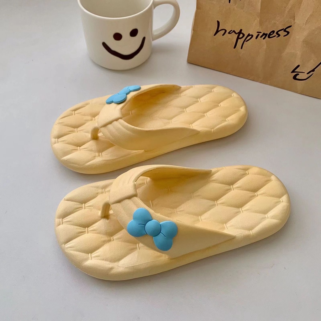 ♫ Megata ♫ SJ016  Sandal jepit Pita wanita unik lucu / sandal flip flop anti slip kekinian 2022 import