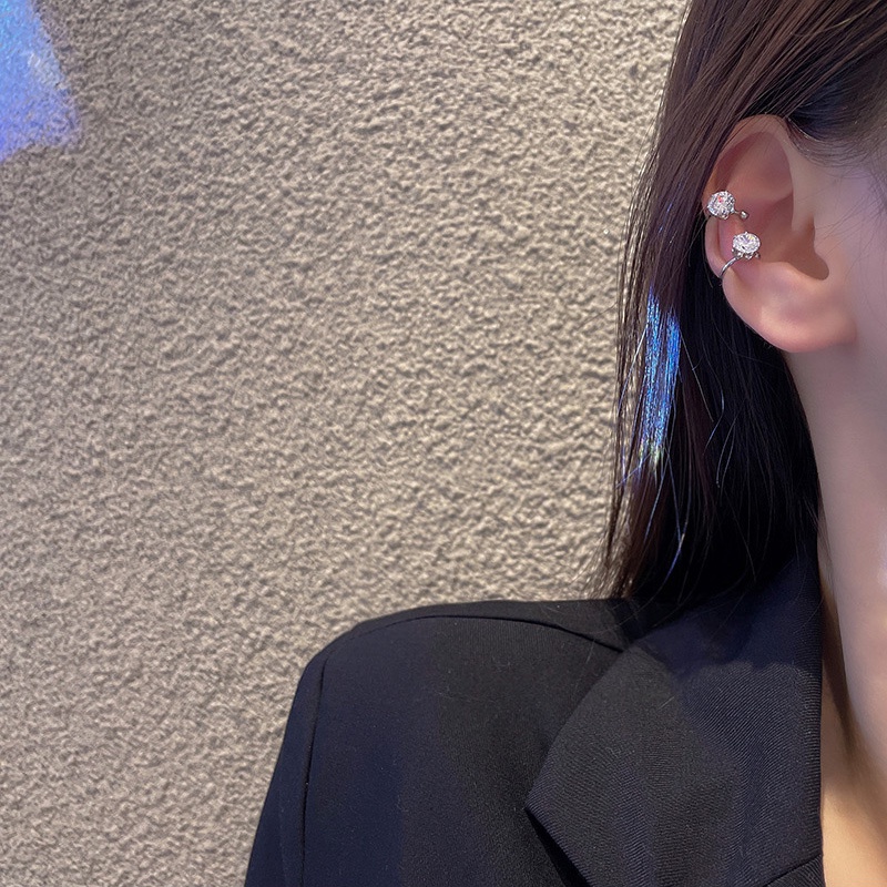 Anting Klip Tanpa Tindik Hias Zircon Untuk Wanita