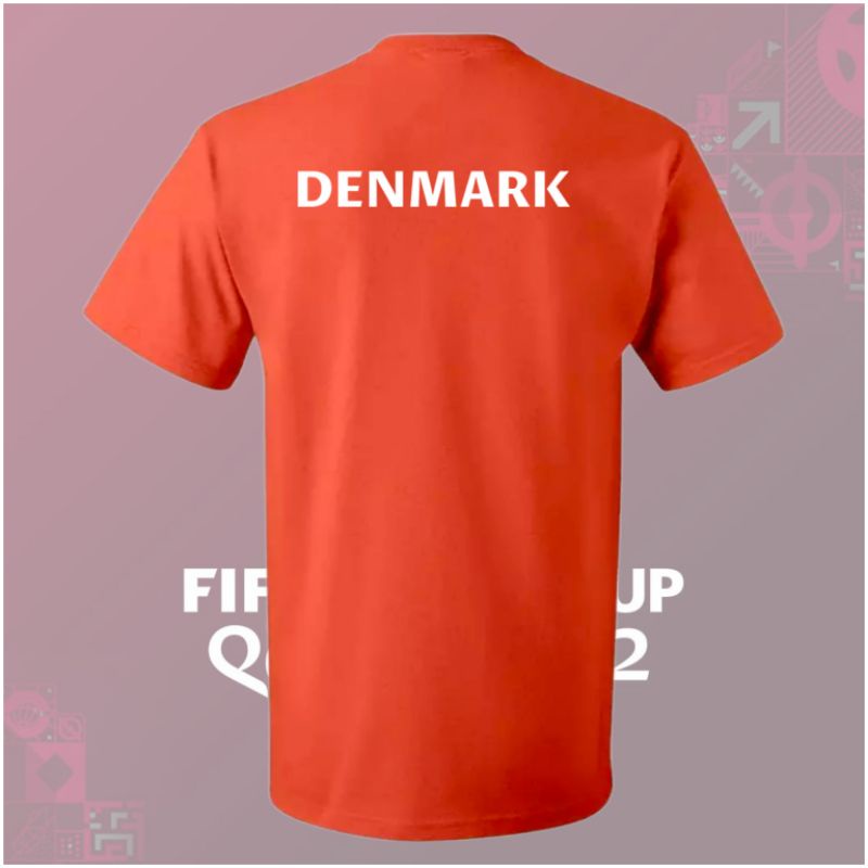 Baju Kaos Piala Dunia World Cup 2022 Team Denmark DEPAN BELAKANG