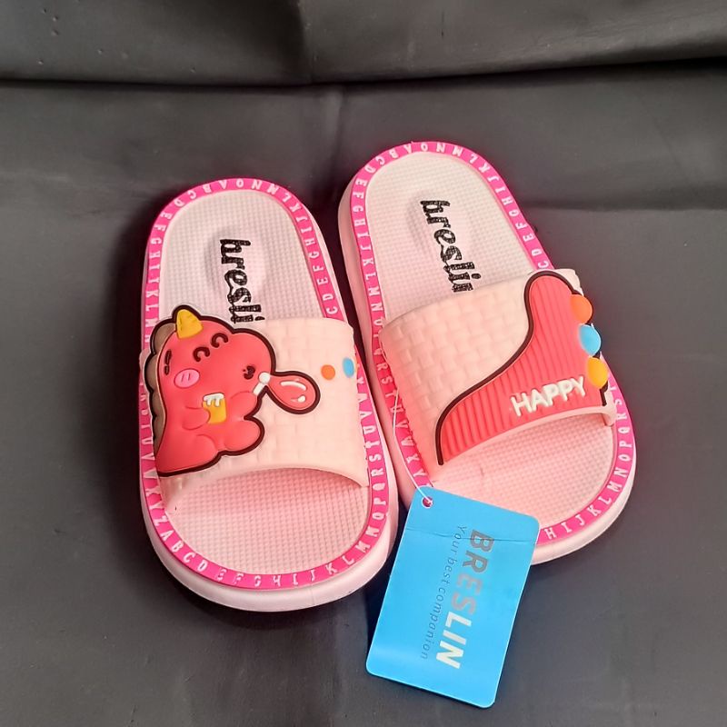 Sandal anak perempuan breslin selop import Sandal karet premium motif lucu sendal anak wanita trendy