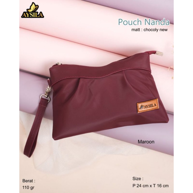 POUCH NANDA ORIGINAL BY AYSILA BAHAN CHOCOLY ANTI AIR WATERPROOF PREMIUM