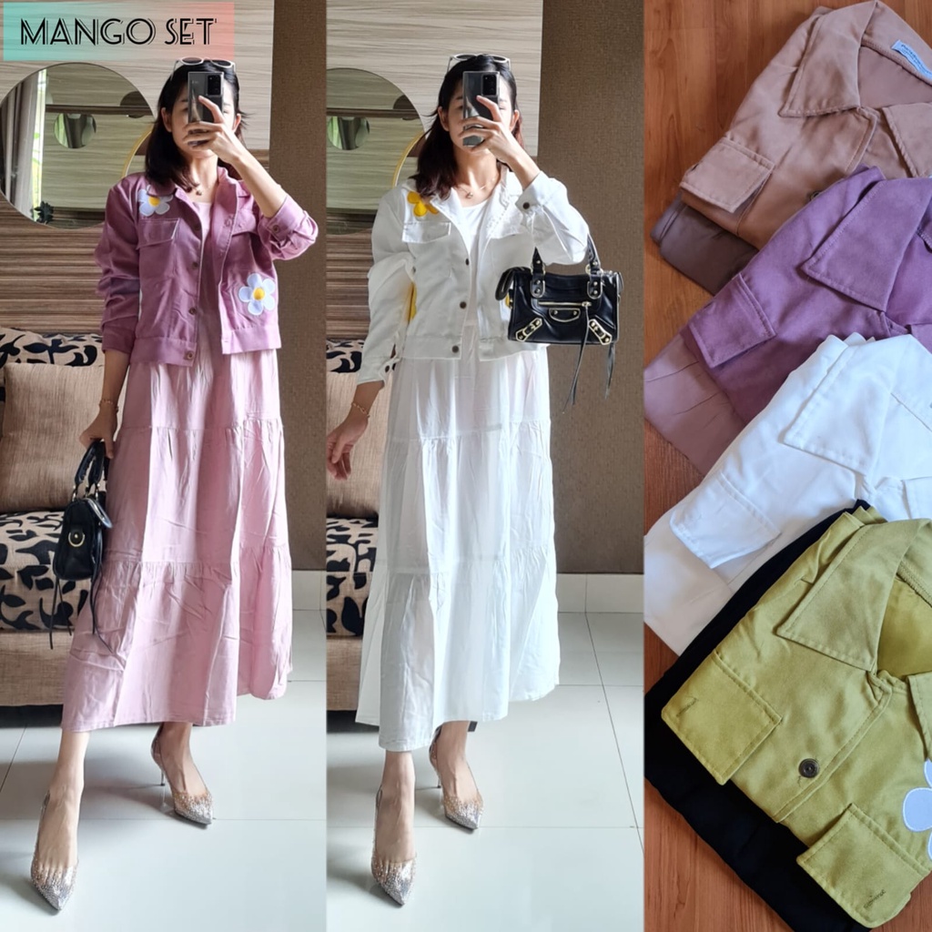 MANGO MIDI SET 2IN1/INER MIDI RAYON TWILL OUTER CODORAY BORDIR BUNGA