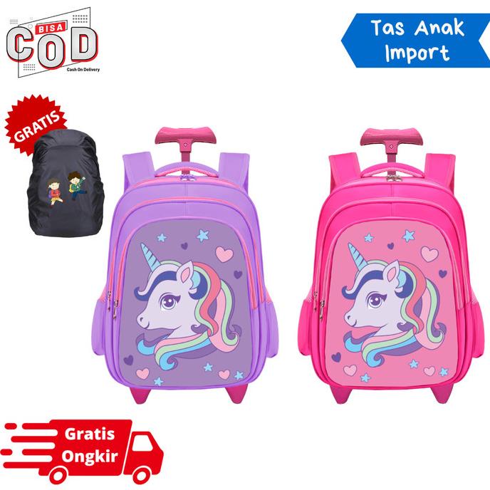 Trolley Tas Anak Tas Koper Anak Perempuan Sekolah SD