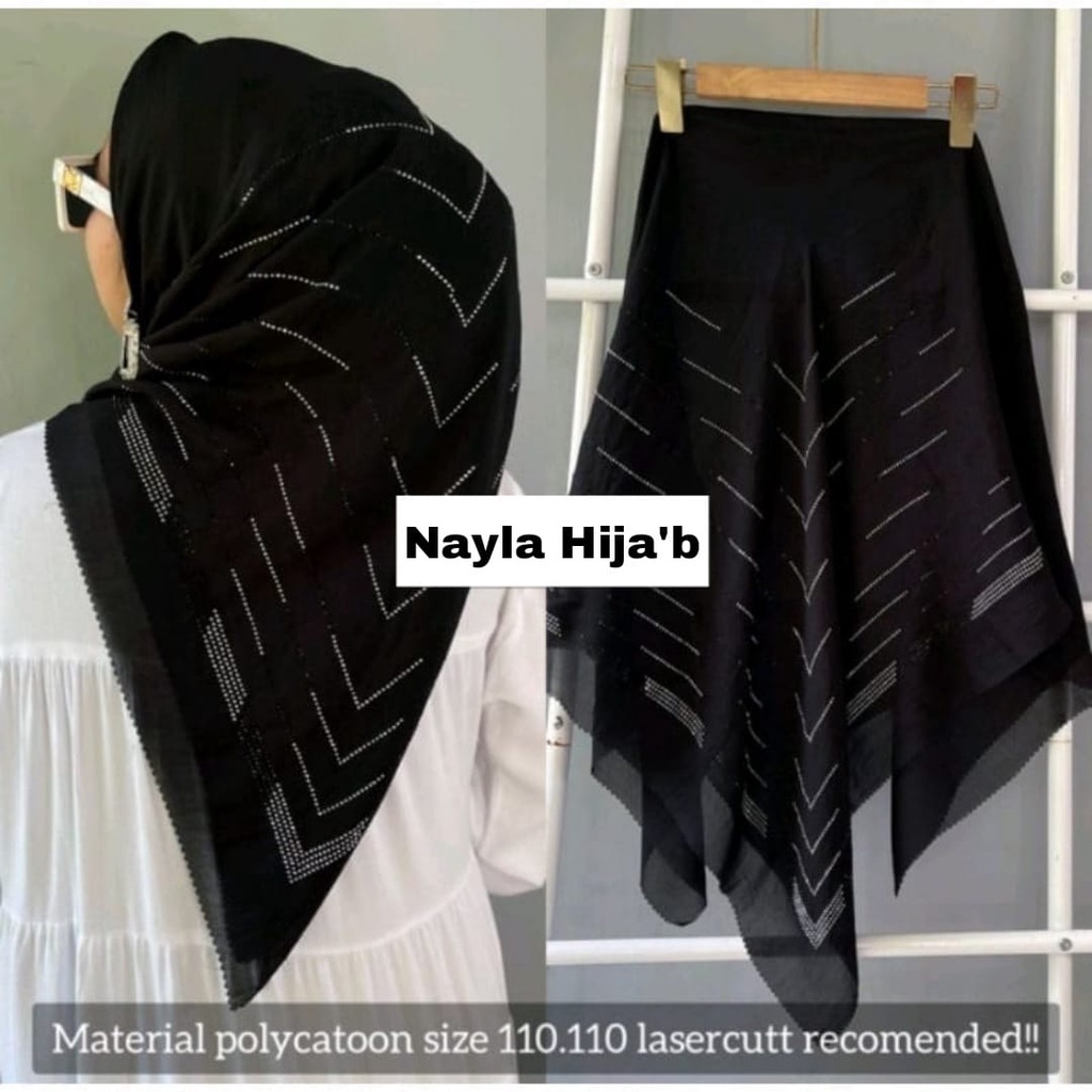 Kerudung Segi Empat Payet Mewah Bella Lasercut Hijab Segiempat Bella Payet Glamour Pasar Hija'b