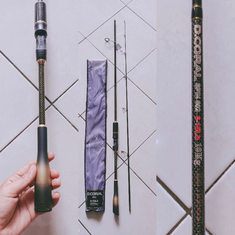 Joran pancing kenzi d coral spin 602 6-15lb 8-17lb 10-20lb power sampai 15kg ring fuji