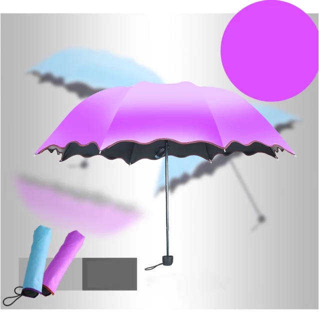Payung Lipat 3 Dimensi  Magic Umbrella / Lapisan Hitam Anti UV