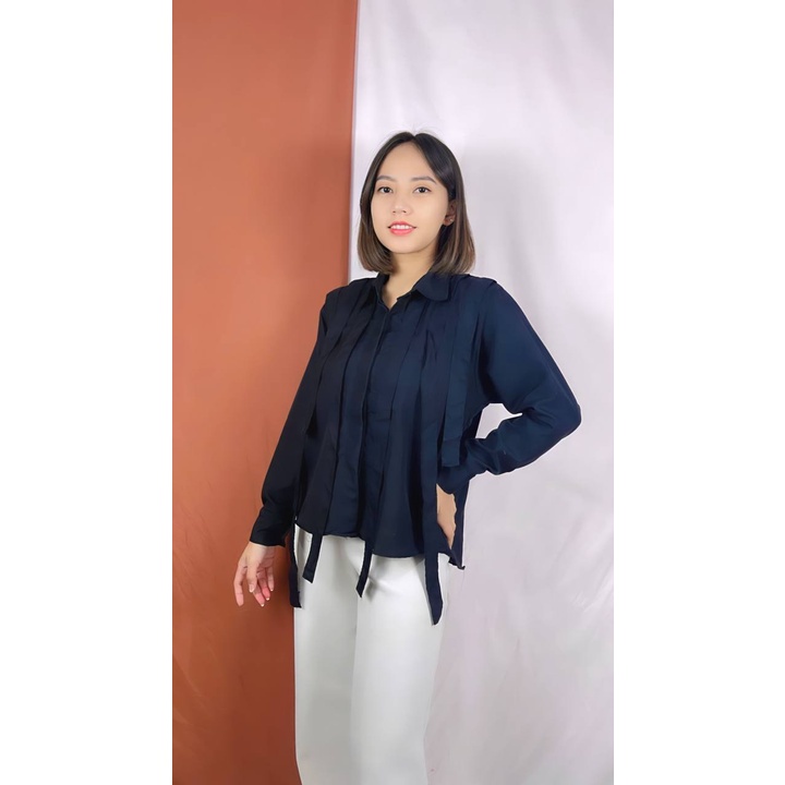 Tq88indonesia Fashion Blouse Wanita Lengan Panjang Terbaru /  BINA SHIRT / Baju Atasan Cewek / Blus / Pakaian Casual Cewek