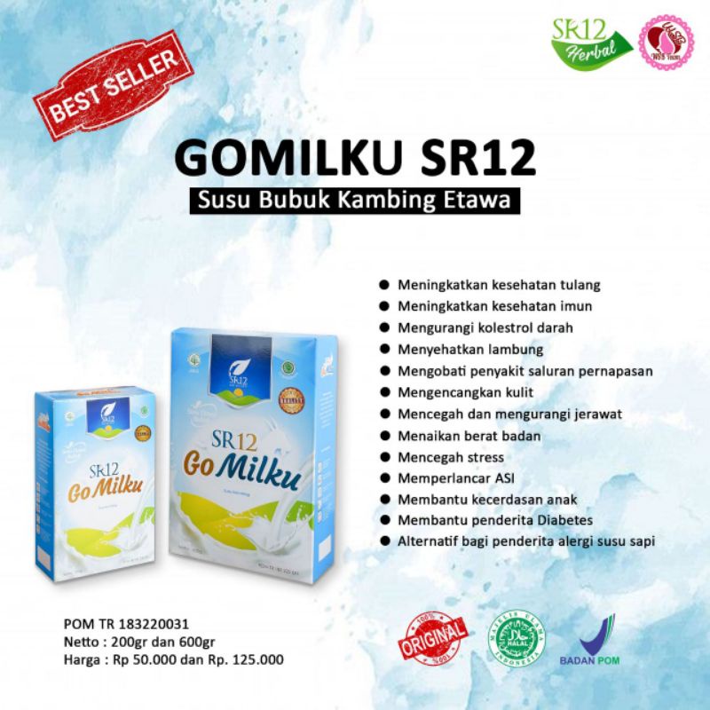 

SR12 GO MILKU SUSU ETAWA TERBAIK / GOMILKU SUSU KAMBING KUALITAS PREMIUM