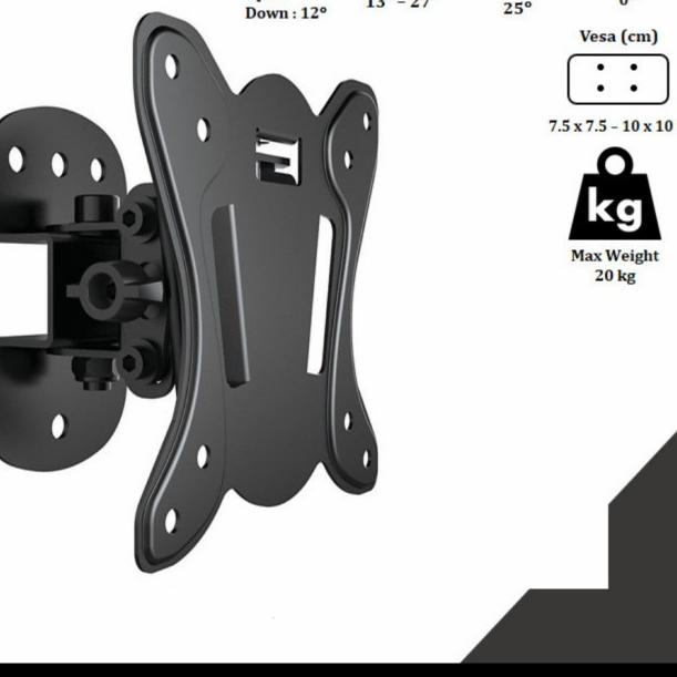 Braket Tv monitor 14" - 29" inc swivel universal