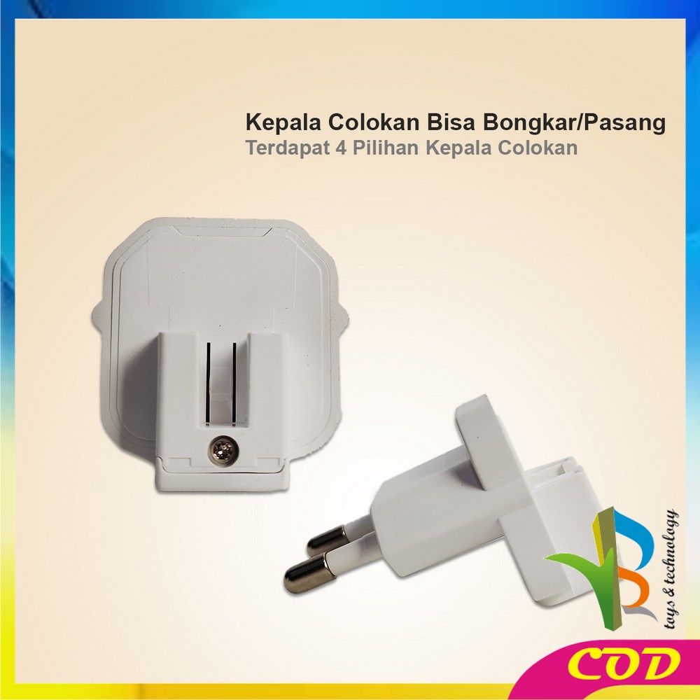 RB-C464 Charger 3 USB Pengisi daya USB Lampu Led Tidur Adaptor Charger Lampu LED Hemat Energi