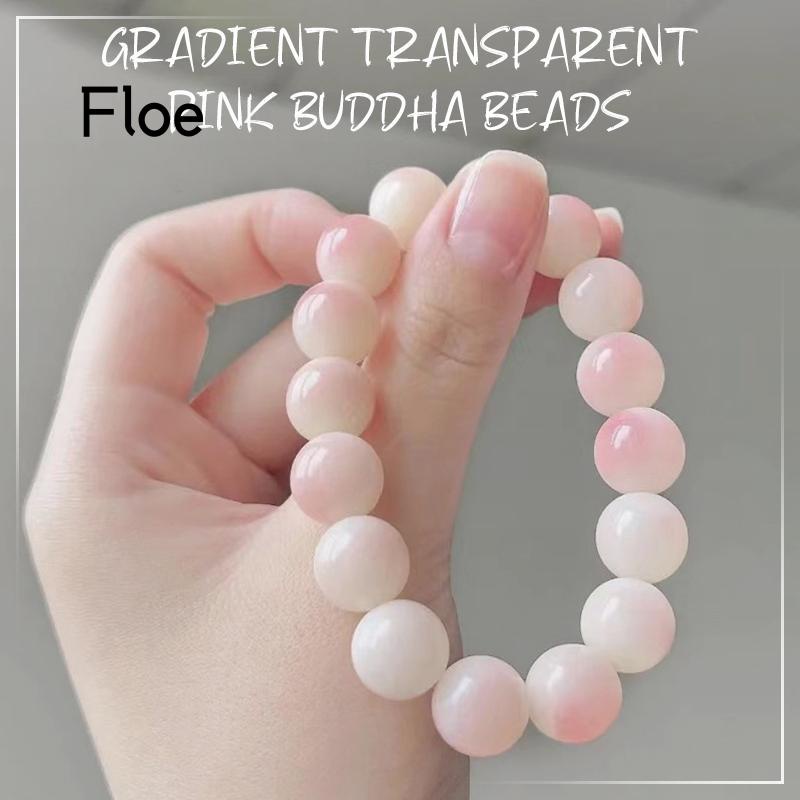 Gelang Manik-Manik Buddha Warna Gradasi Pink Bening Untuk Anak Perempuan