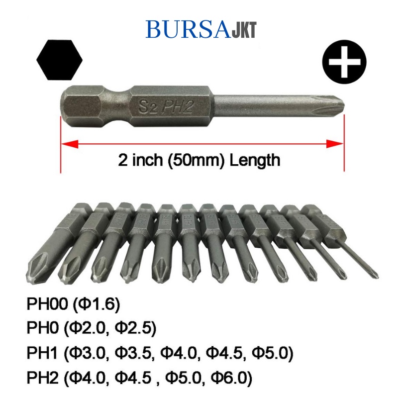 MATA OBENG TORX BAJA S2 KUNCI HEX SHANK MAGNETIC KONEKTOR MATA BOR