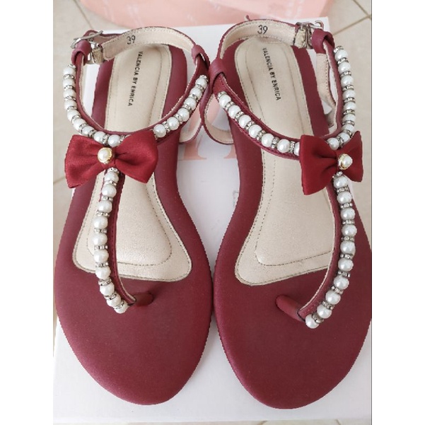 Preloved - Irish Sandal Maroon (ValenciaByEnrica) size 39