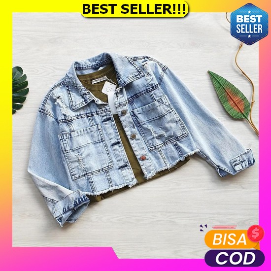 Jaket Jeans Wanita Long Shirt Vintage Atasan Wanita Remaja Simpel Korean Style P5T8 Korean Look Pere
